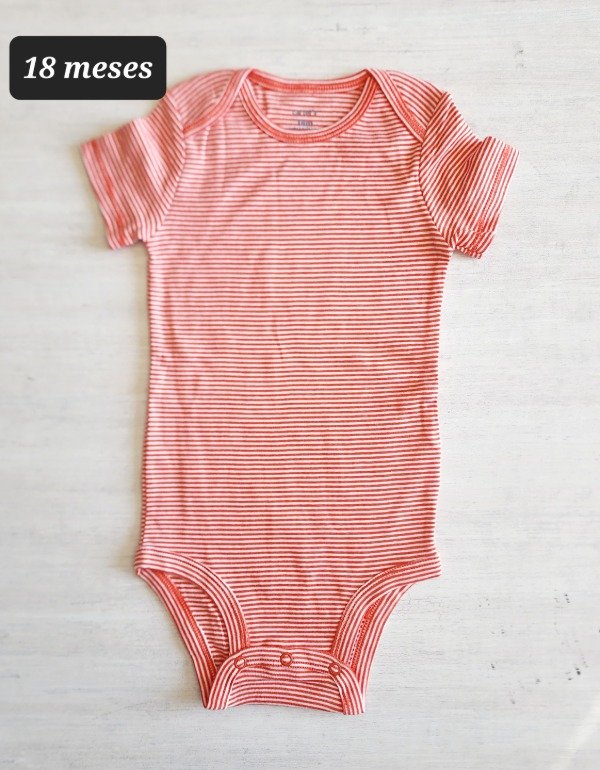 Producto - Body manga corta carters talle 18 meses rayado naranja