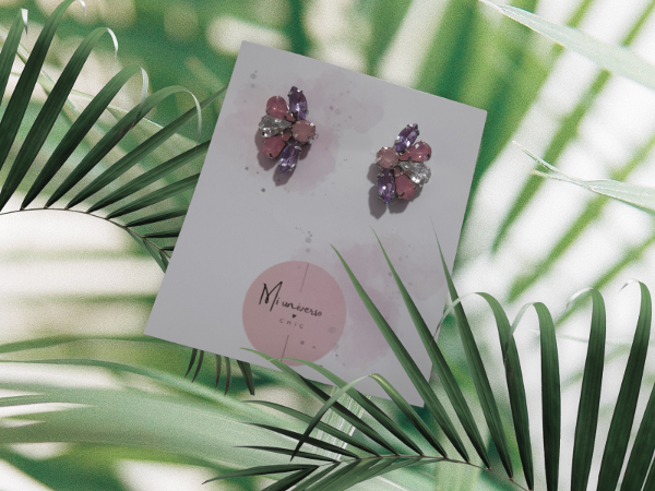 Producto - Aros mini flor rosa
