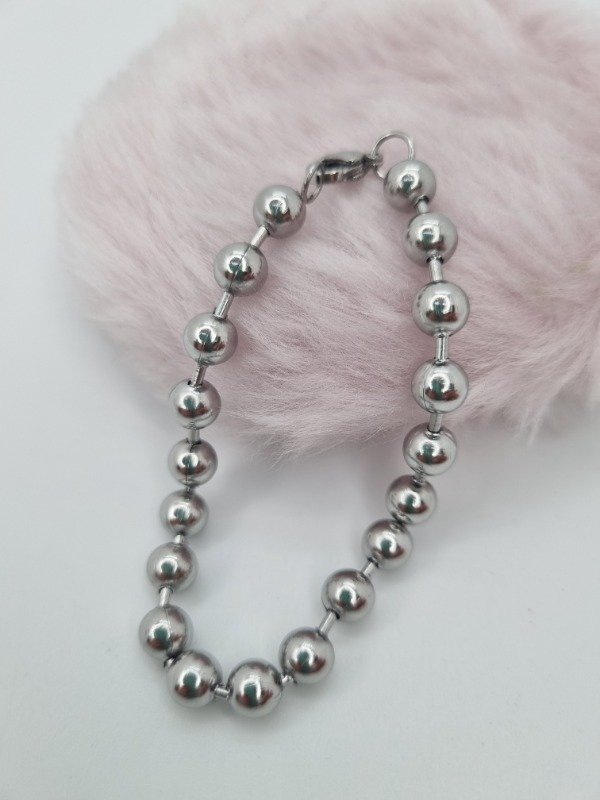 Producto - Pulsera acero quirurgico pelotitas APU UNBO6 18cm