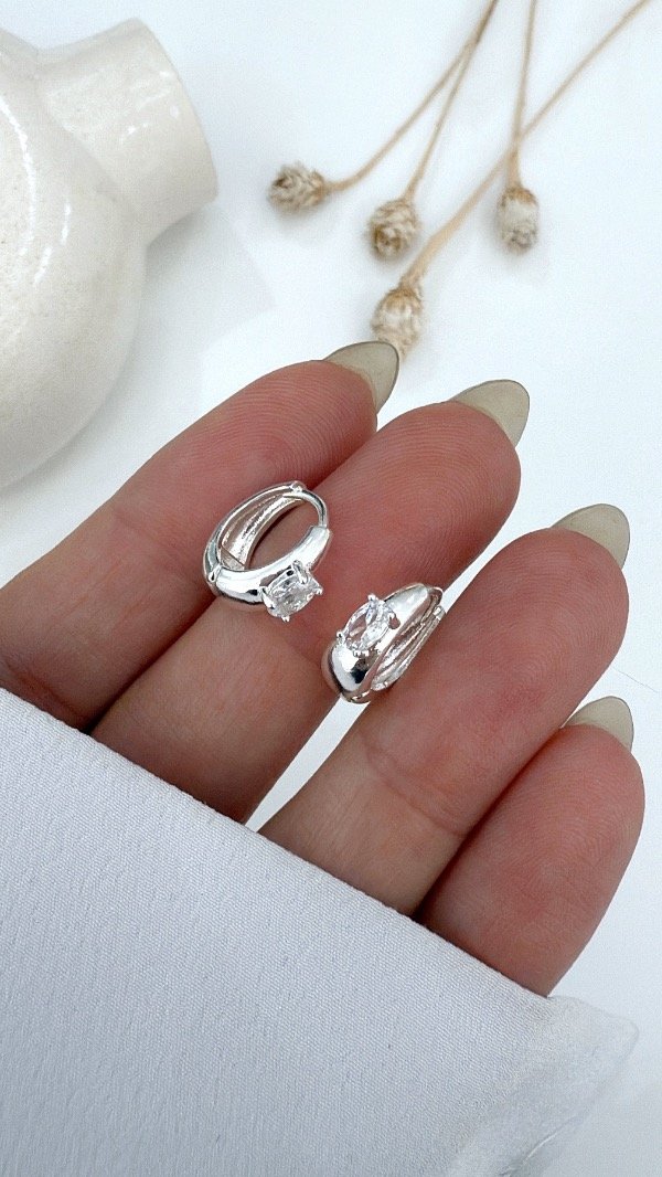 Producto - Argollas carter cubic incrust 13mm ACERO BLANCO