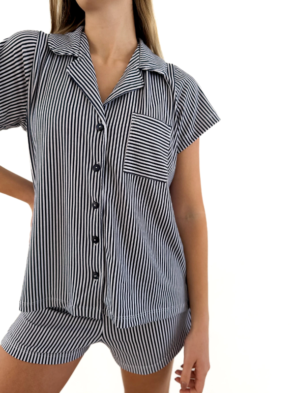 Producto - Pijama camisero azul