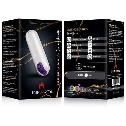 Producto - Bala Vibradora Recargable USB 10 intensidades variables Cod A26-43