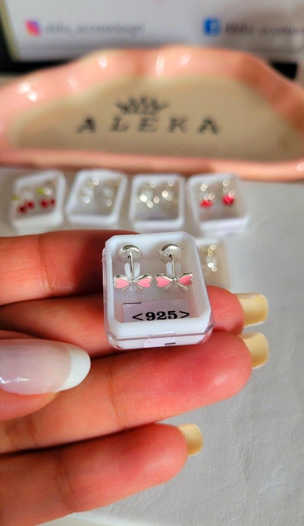 Producto - Abridor moño rosa (modelo dos)plata 925
