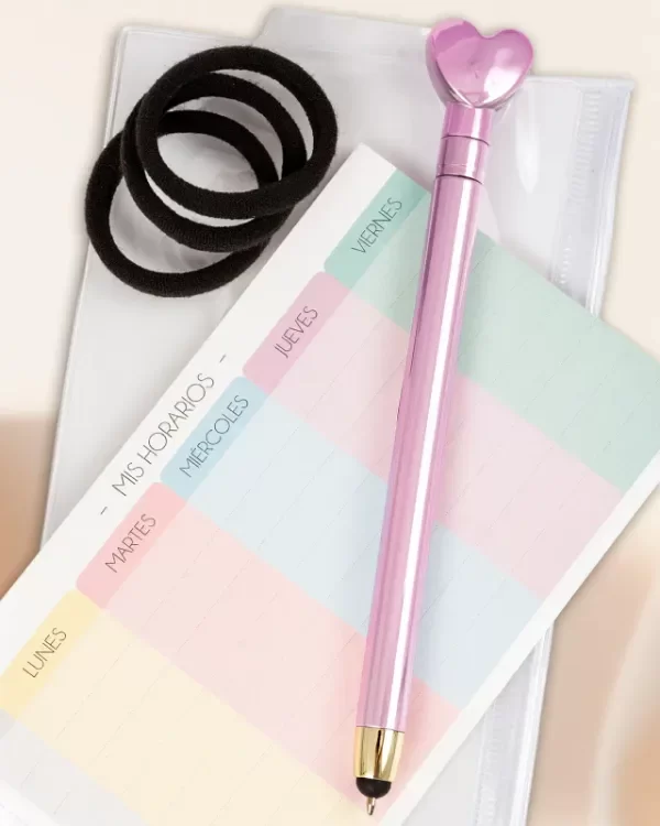 Producto - Kit Cora - Lapicera Touch Azul + Colitas + Horario - 0