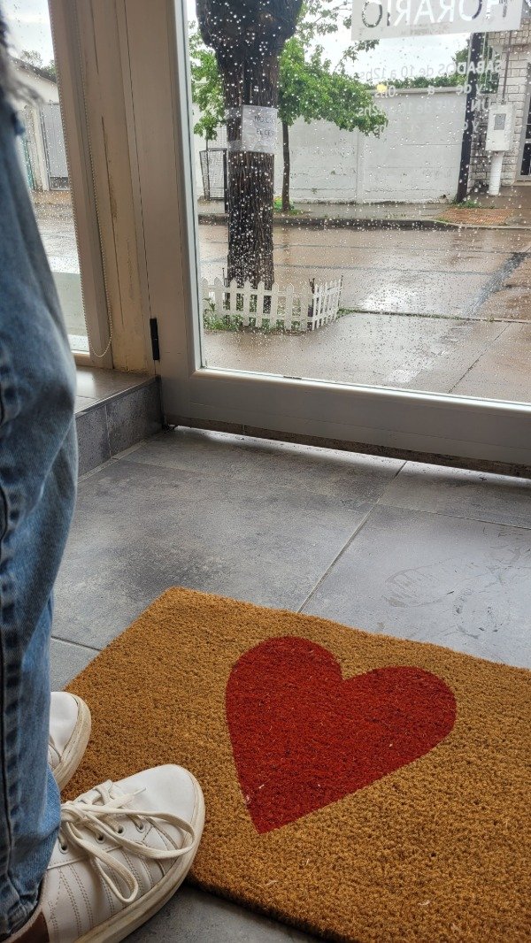 Producto - Felpudo corazón rojo