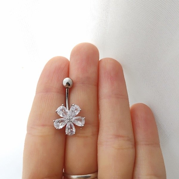Producto - Piercing ombligo flor AQ
