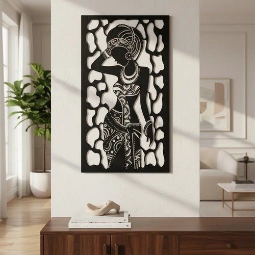 Producto - Aplique Pared Decoracion Mujer Africana MDF - 0