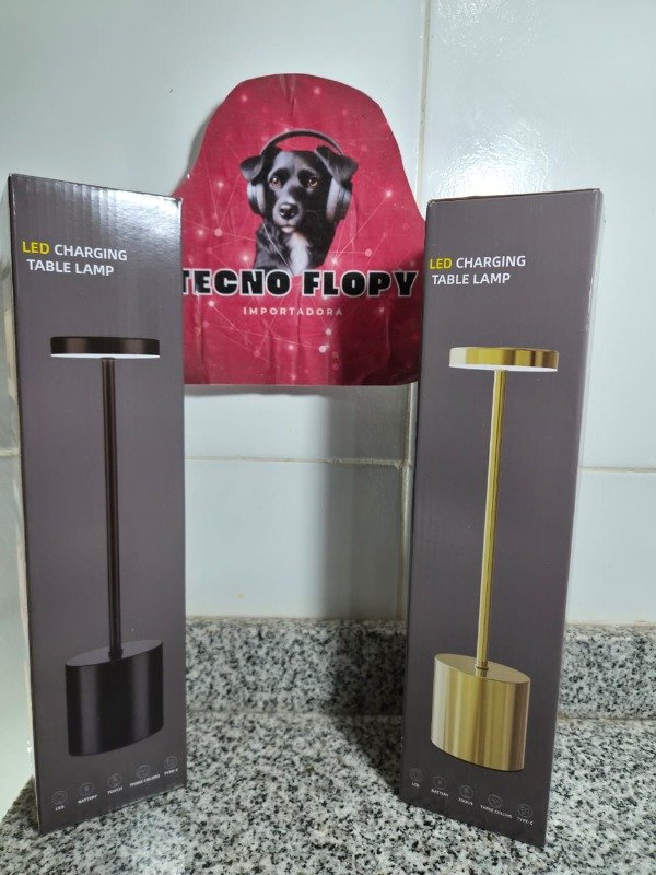 Producto - Velador balnco negro dorado touch