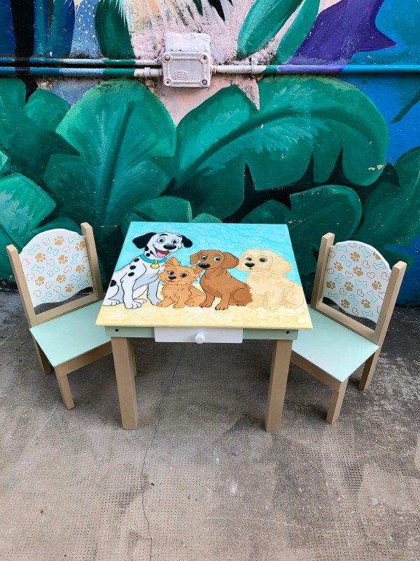 Producto - Juego de mesa tapa con cajon + 2 sillas - 4