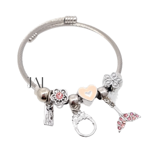 Producto - Pulsera importada con charms rosa