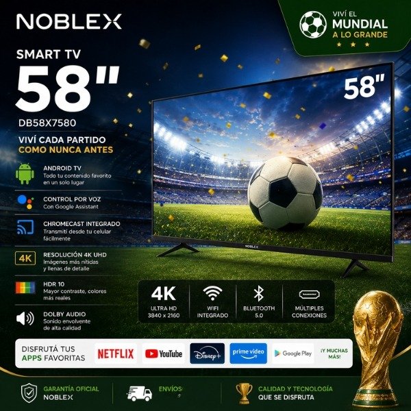 Producto - SMART TV NOBLEX 58" CON ANDROID DB58X7580