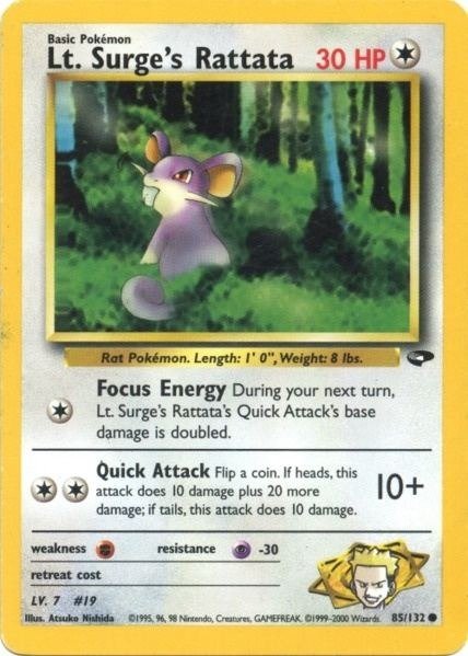 Producto - Lt. Surge's Rattata 85/132 Gym Challenge Unlimited