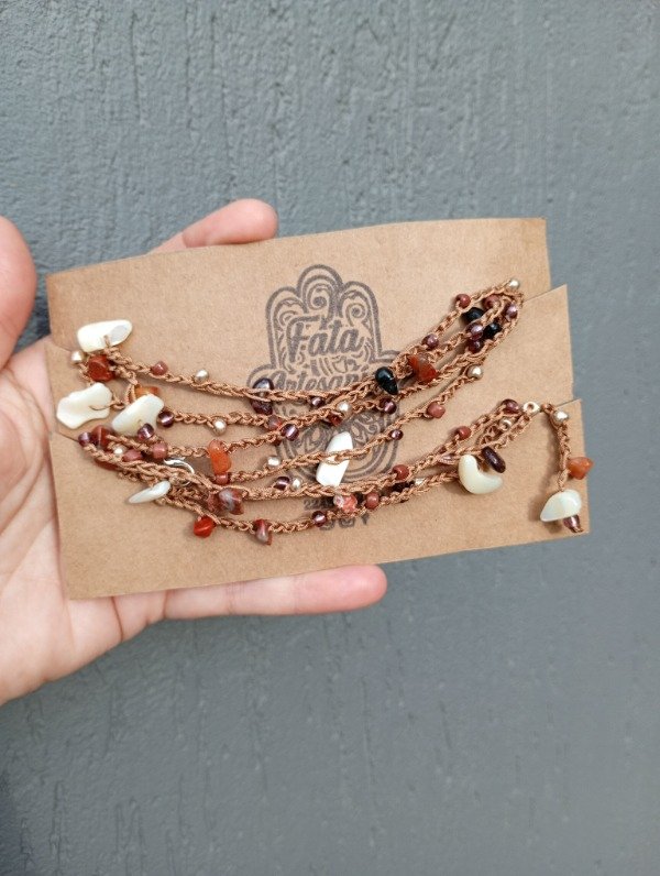 Producto - COLLARES mil vueltas hilo marron - 2
