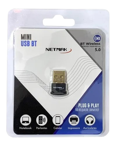 Producto - Adaptador Mini USB Bluetooth 5 0 Netmak  Plug y Play