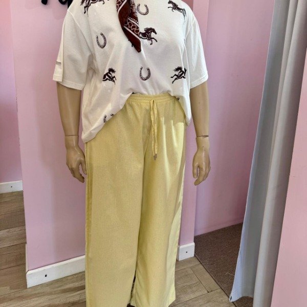 Producto - Pantalon de lino amarillo 7193 - 2