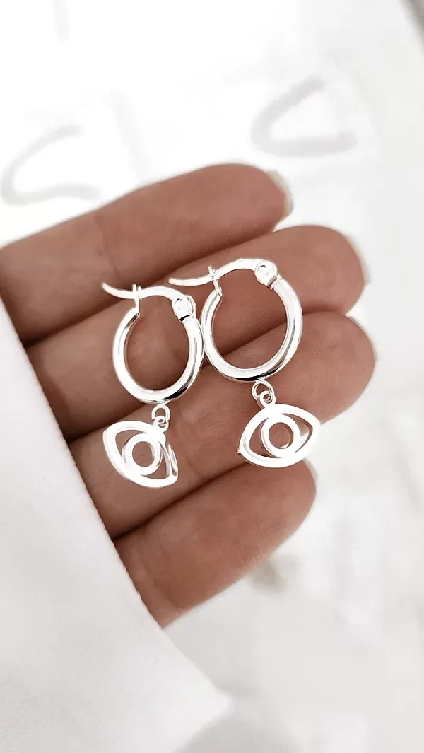 Producto - Argollas 1,5cm dije ojo liso calad ACERO BLANCO