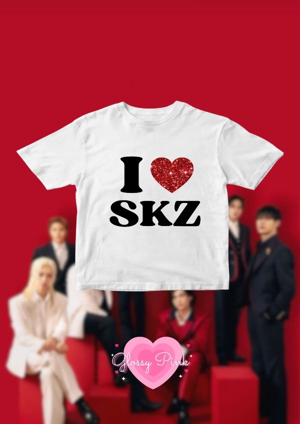Producto - Baby Tee I Love SKZ - VINILO TEXTIL GLITTER