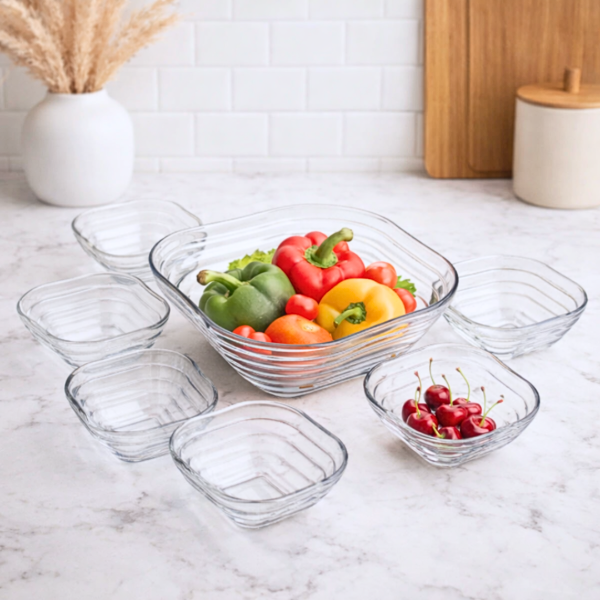 Producto - Set x7 compoteras cuadrado de vidrio
