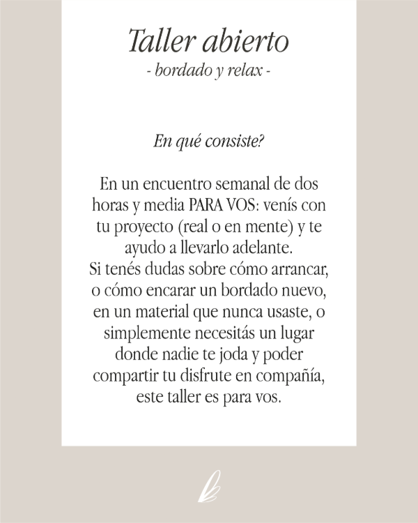 Producto - Taller Abierto: Bordado y Relax - 1
