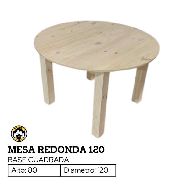 Producto - MESA REDONDA 120 - BASE CUADRADA - 0