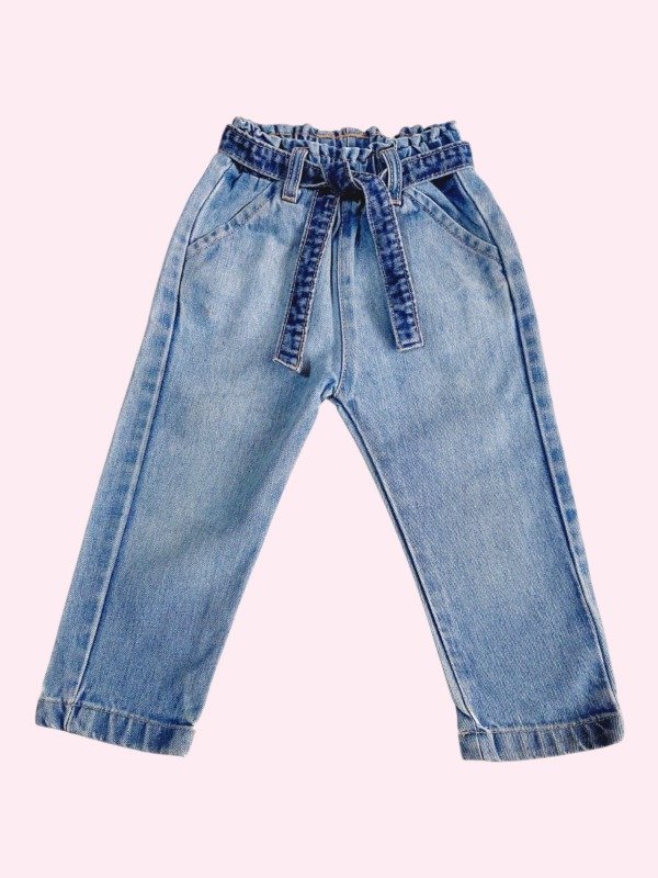 Producto - Jean azul claro tiro alto con lazo Cheeky 2 años