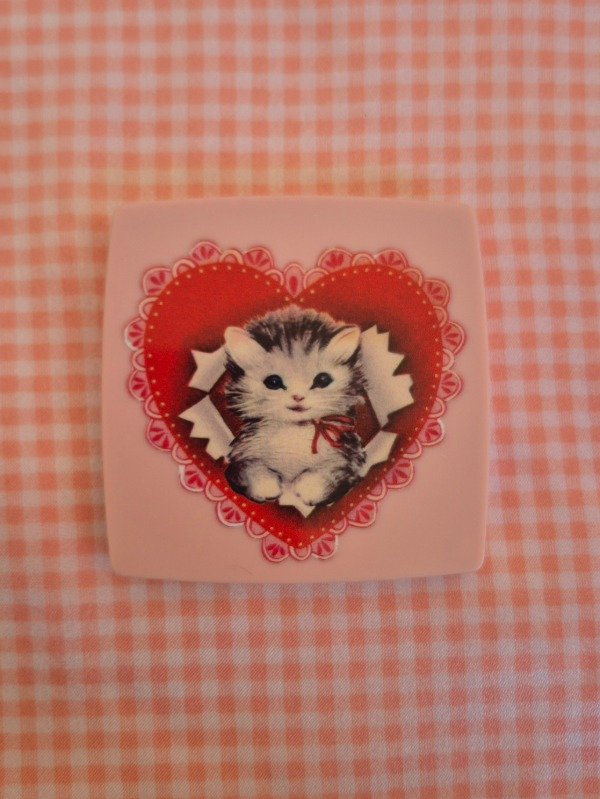 Producto - Espejo Gatito Corazón Rojo