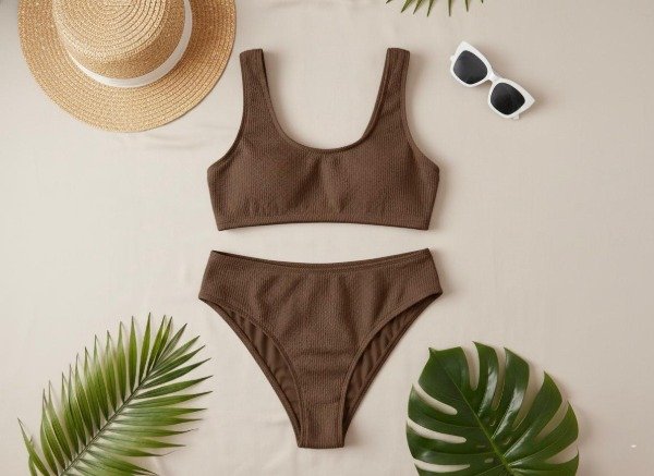 Producto - Bikini Tiro Alto Marron Hawai