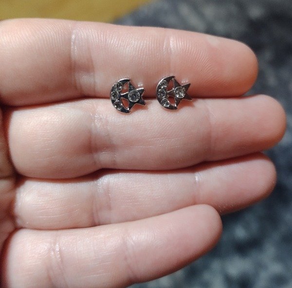 Producto - Aros estrella luna con strass