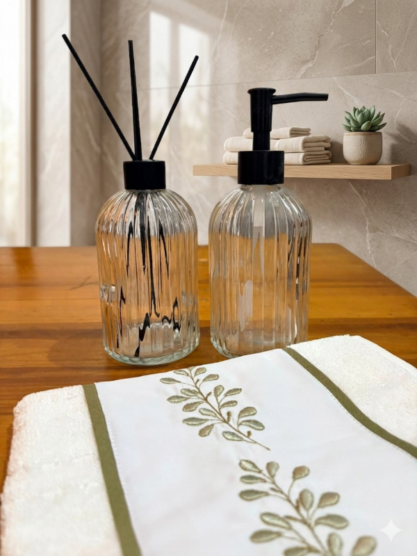Producto - Dispenser + Botella Difusora con bandeja bamboo