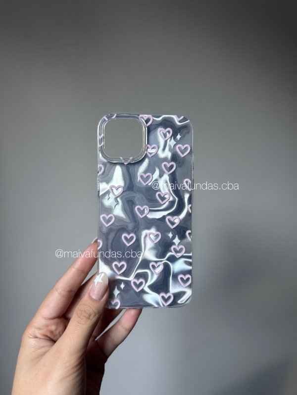 Producto - Case nacarada corazones iPhone