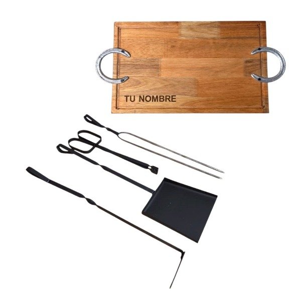 Producto - Pala x3 + Choricero + Tabla Eucalipto Personalizada
