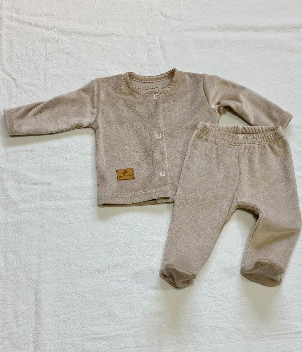 Producto - Conjunto Campera + Ranita Plush Beige