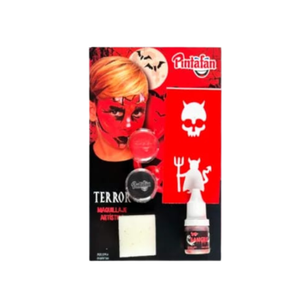 Producto - Kit x2 maquillajes acuarelables y accesorios "TERROR DIABLO"