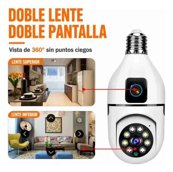 Producto - CAMARA DOBLE LENTE 360 SEGURIDAD DOMO - 1