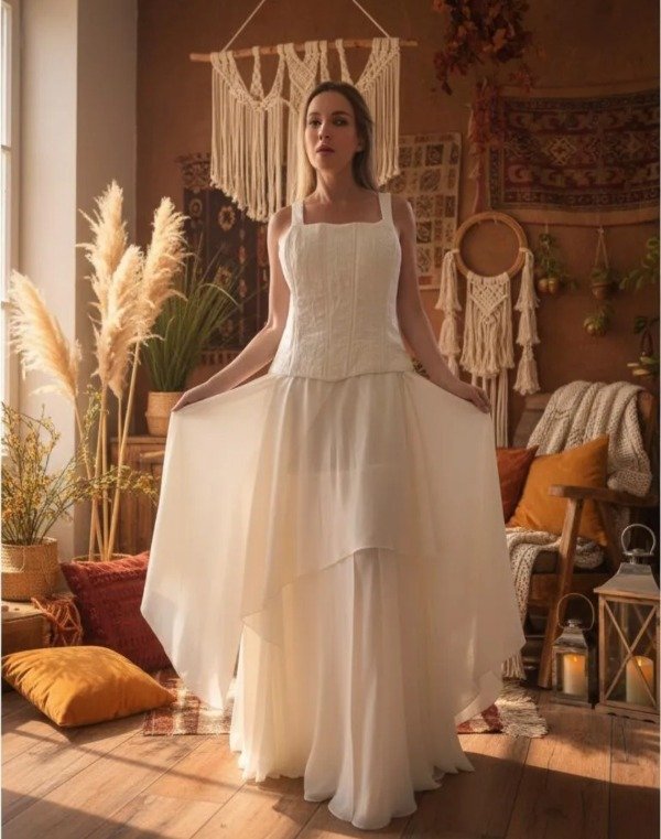 Producto - Vestido Novia señora corset con falda irregular - 1
