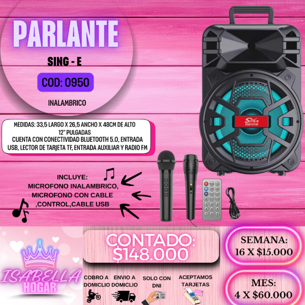 Producto - PARLANTE SING - E COD:0950