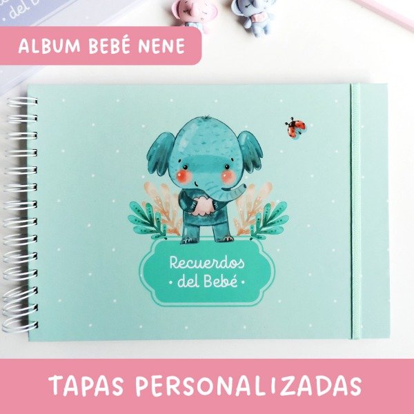 Producto - Album del Bebé Personalizado - Interior celeste y verde