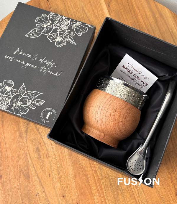 Producto - Combo Imperial de Algarrobo + Bombilla Chata + Caja de Presentación