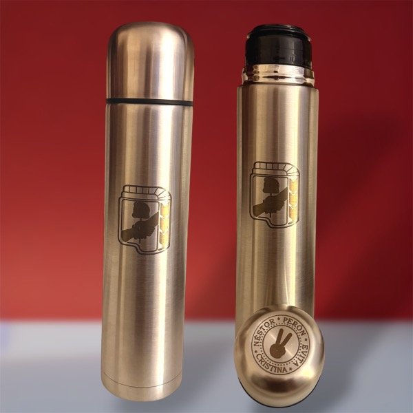 Producto - Termo de acero inoxidable grabado en láser (1 litro)