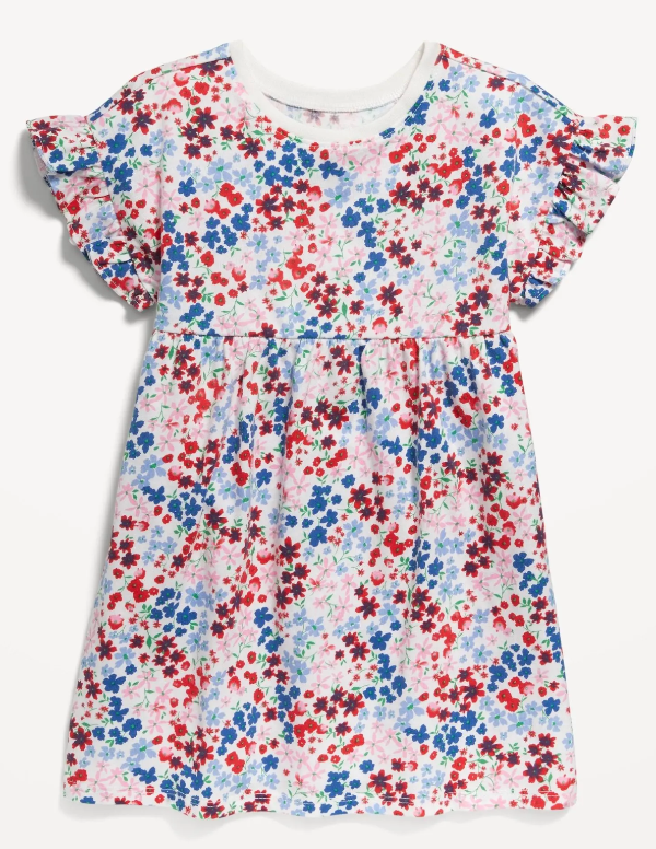 Producto - Vestido para Niñas marca OLD NAVY Florecitas Azul Rojo