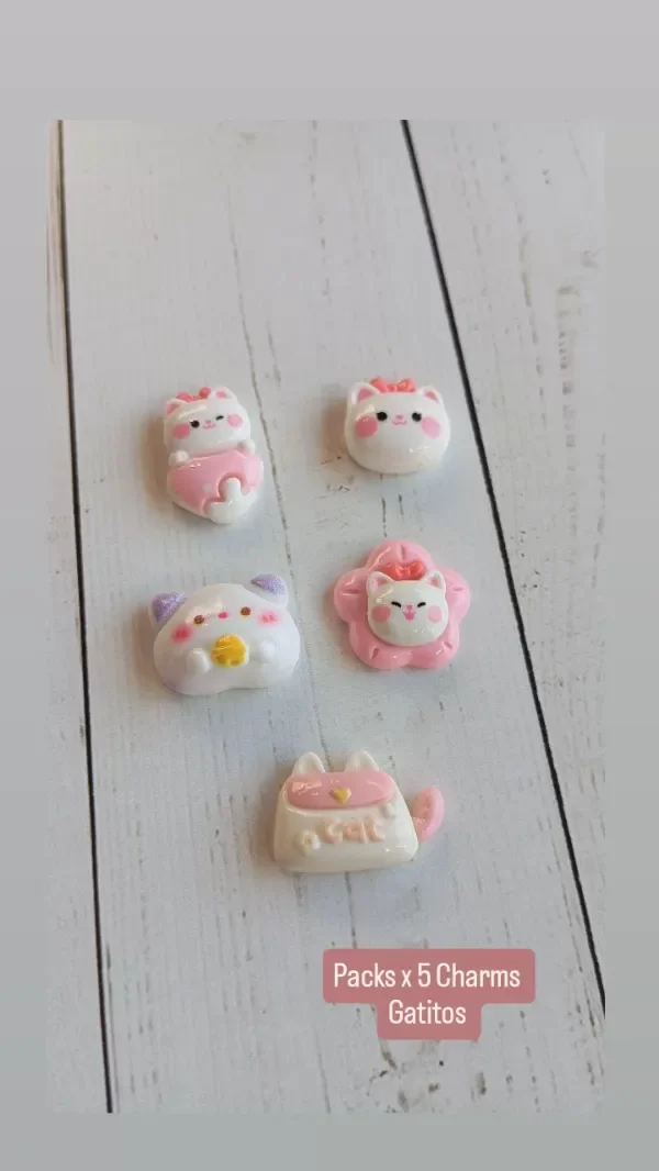 Producto - PACK X 5 CHARMS GRANDES GATITOS