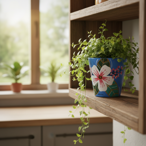 Producto - MACETA DE BARRO SALOME - CELESTE
