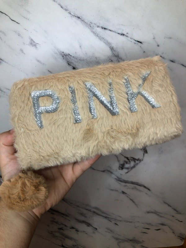 Producto - Billetera peluche beige con llavero