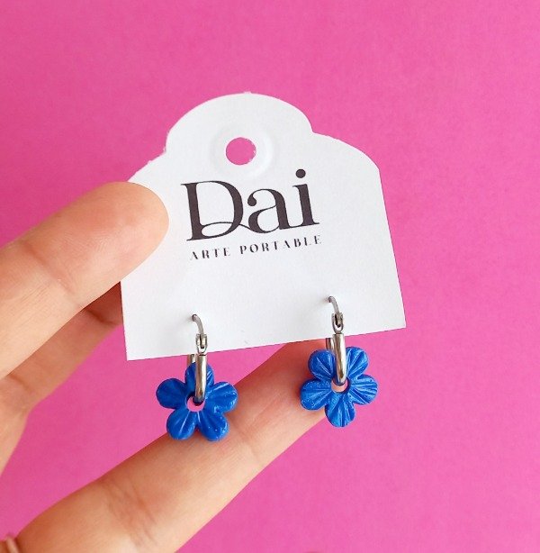 Producto - Aros Flor Azul