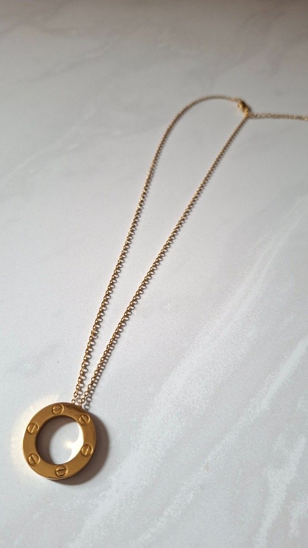 Producto - Cadena de acero dorado circulo grande