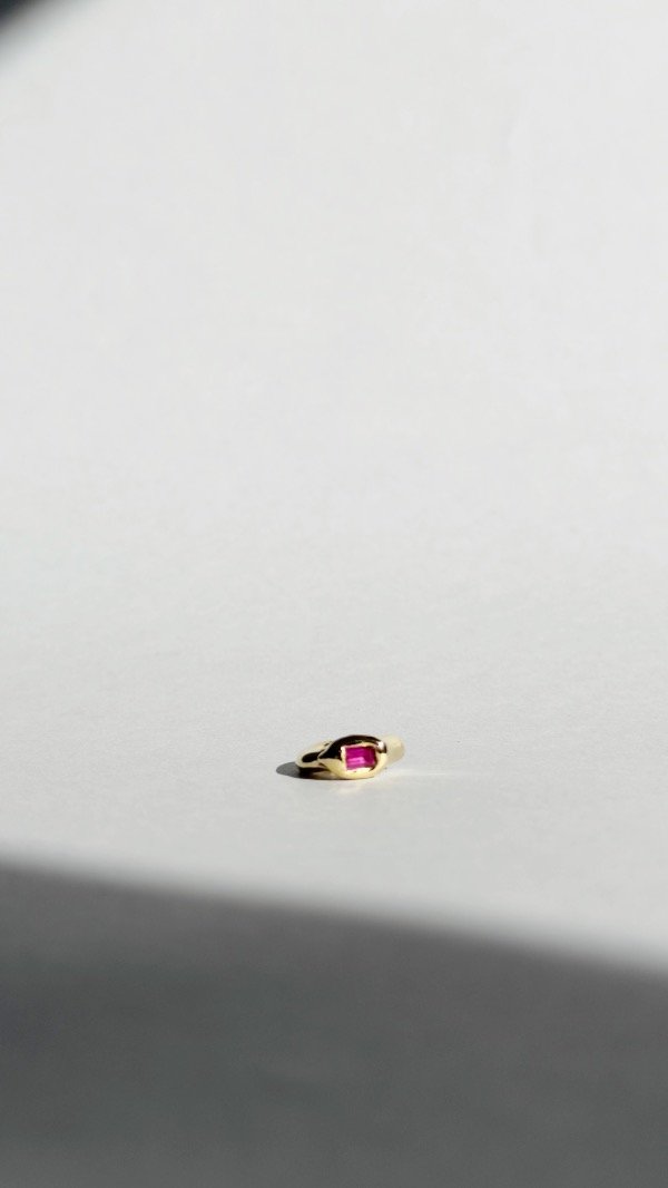 Producto - Aro cuff bronce y cubic rosa