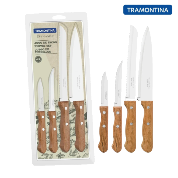 Producto - JUEGO 4 CUCHILLOS TRAMONTINA DYNAMIC ACERO INOXIDABLE (cod. 311)