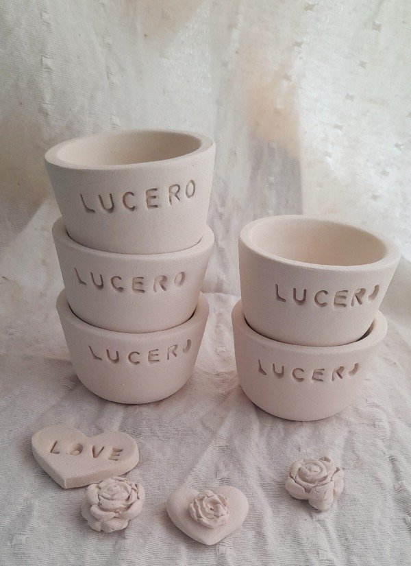 Producto - 12 Cuencos de Cerámica Personalizados Porta Velas Soja Parafina