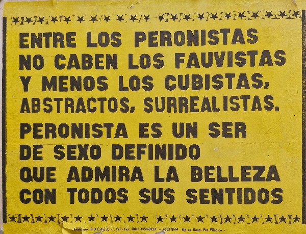 Producto - Afiche político - Entre los peronistas no caben los fauvistas