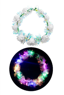 Producto - CORONA DE FLORES GOMA EVA LUMINOSA REFORZADA PACK X 10U (ELEGIR PRODUCTO)